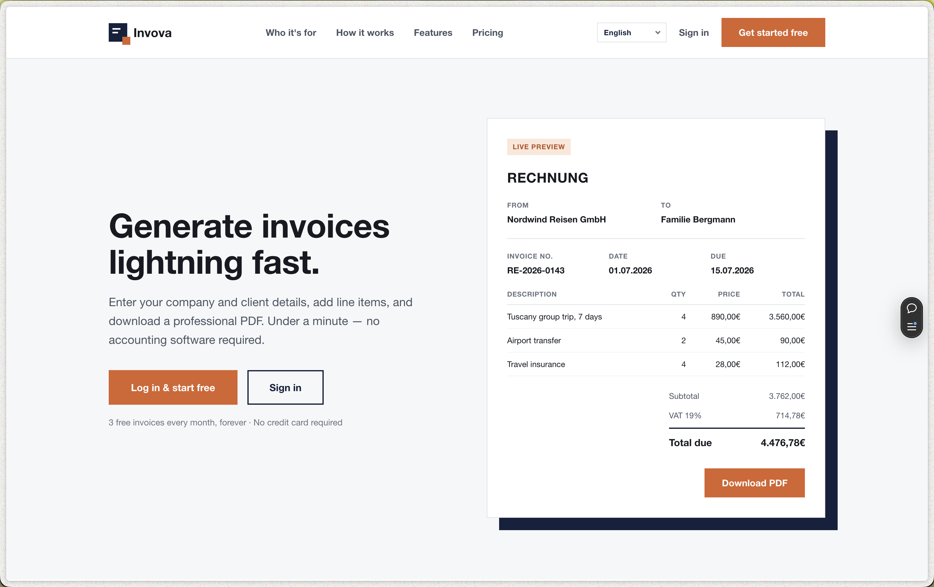 SaaS: Invoice Generator